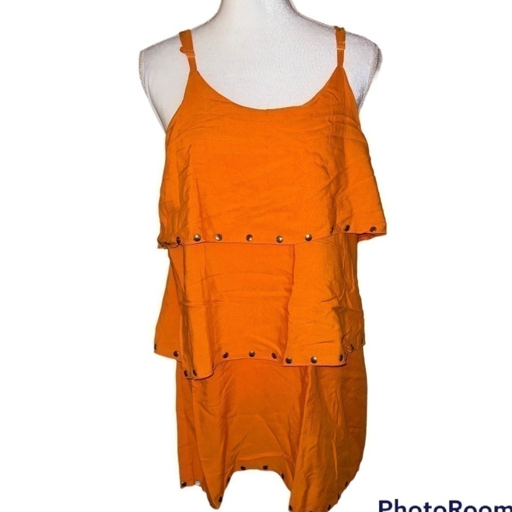 TIERED orange sundress, S